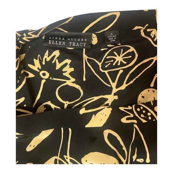 Linda Allard Ellen Tracy Full Wrap Maxi Skirt 100% Silk Size 4 EF2 - Picture 3 of 4